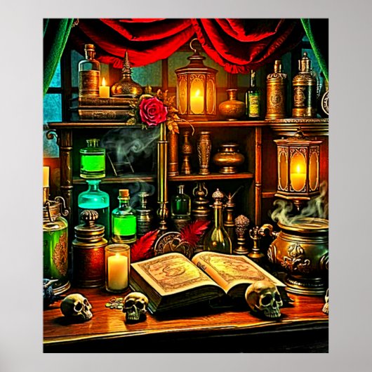 Witch's Altar Mystical Night Brew Design ポスター (正面)