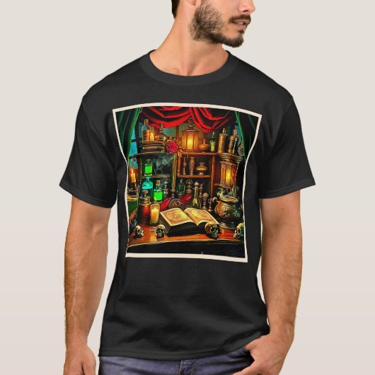 Witch's Altar Mystical Night Brew Design Tシャツ (正面)