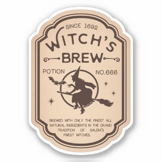 Witchs Brewポーションヴィンテージラベルシール シール (正面)
