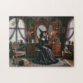 Witch's Enchanted Queen Anne Goth Victorian Vanity ジグソーパズル (横)