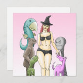 Witch's Halloween Party 招待状 (正面/裏面)