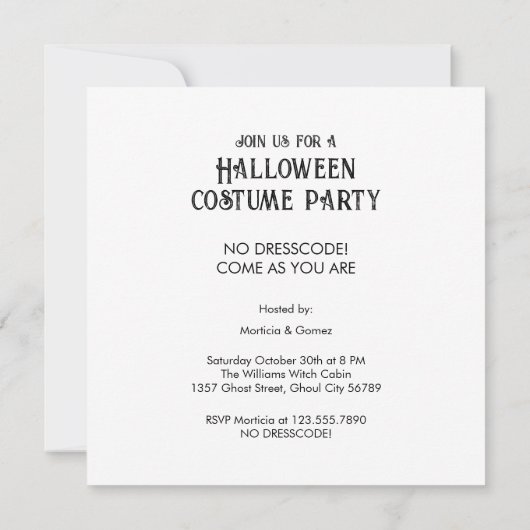 Witch's Halloween Party 招待状 (裏面)