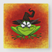 Witchyのカエル スクエア壁時計 (正面)