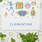 Witchyカラフル魔法ポパーソナライズされたーション名 キッチンタオル (折り畳み)