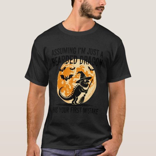 Witchy Beardie Halloween Moon Tシャツ (正面)