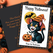 Witchy Black Cat Cute Custom Halloween シーズンカード