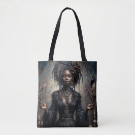 Witchy Black Woman Gothic Art トートバッグ