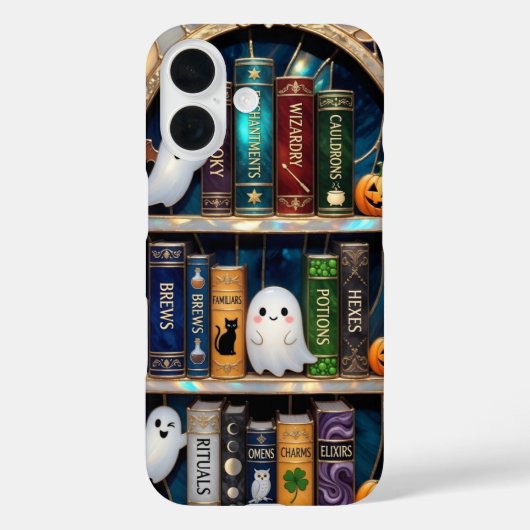 Witchy Bookshelf Phone Case Ghost Potions Hexes Case-Mate iPhoneケース (裏面)