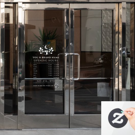 Witchy Candle Shop営業時間QRコード ウィンドウサイン (オフィスドア)