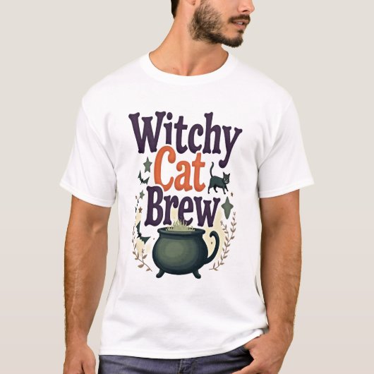Witchy Cat Brew Tシャツ (正面)