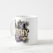 Witchy Cat Halloween Dark Gothic Coffee Mug コーヒーマグカップ (正面左)