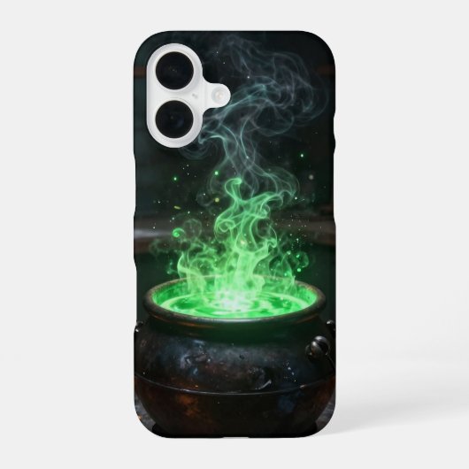 Witchy Green Cauldron Phone Case iPhone 16ケース (裏面)