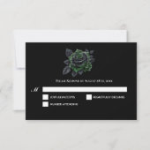Witchy green Glow Gothic Wedding RSVP Card (正面)