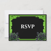 Witchy green Glow Gothic Wedding RSVP Card (裏面)