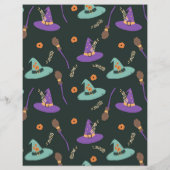 Witchy Halloween Scrapbook Paper - Purple & Green  (裏面)