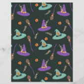 Witchy Halloween Scrapbook Paper - Purple & Green  (正面)