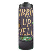 Witchy Halloween Thermal Tumbler Stirring Up Spell タンブラー (正面)
