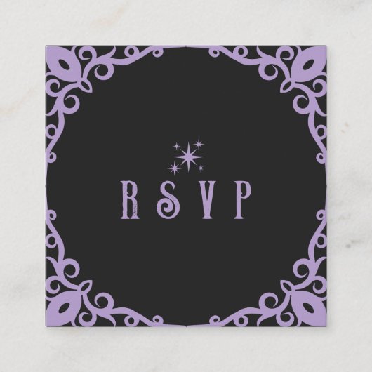 Witchy Lavender Halloween Quick Response Card スクエア名刺 (正面)