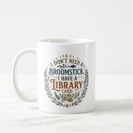 Witchy Librarian Library Card Book Lover コーヒーマグカップ