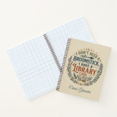 Witchy Librarian Library Card Book Lover Custom ノートブック (内部)