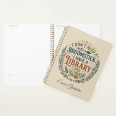 Witchy Librarian Library Card Book Lover Custom プランナー手帳 (ディスプレー)