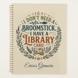 Witchy Librarian Library Card Book Lover Custom プランナー手帳