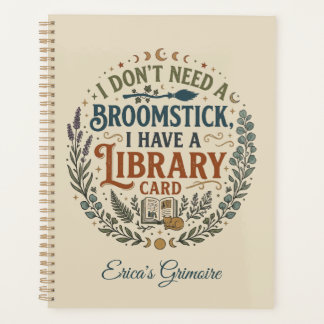 Witchy Librarian Library Card Book Lover Custom プランナー手帳