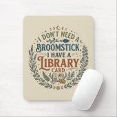 Witchy Librarian Library Card Book Lover Custom マウスパッド (マウス)