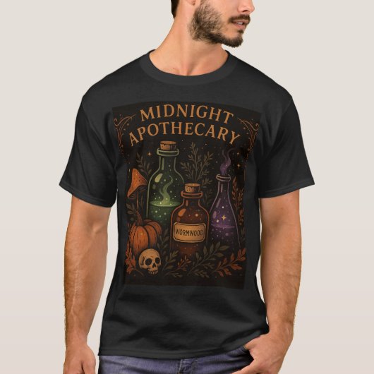 Witchy Midnight Apothecary Shirt – Potion & Herb S Tシャツ (正面)