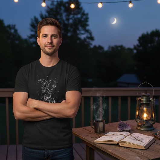 Witchy Minimal — Bad Witch Vibes Modern Line Art Tシャツ