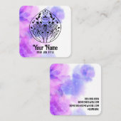 Witchy Mystic Moth Moon Spiritual Business Card スクエア名刺 (正面/裏面)