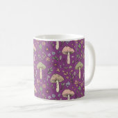 Witchy Plum Purple Fungi Seamless Pattern Gift コーヒーマグカップ (正面右)
