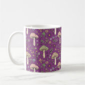 Witchy Plum Purple Fungi Seamless Pattern Gift コーヒーマグカップ (左)