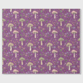 Witchy Plum Purple Fungi Seamless Pattern Gift ラッピングペーパー (フラット)