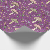 Witchy Plum Purple Fungi Seamless Pattern Gift ラッピングペーパー (角)