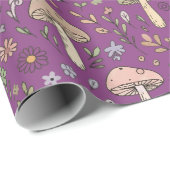 Witchy Plum Purple Fungi Seamless Pattern Gift ラッピングペーパー (ロールコーナー)