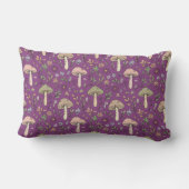 Witchy Plum Purple Fungi Seamless Pattern Gift ランバークッション (裏面)
