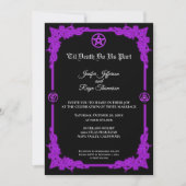 Witchy purple Glow Gothic wedding Invitation 招待状 (正面)