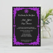 Witchy purple Glow Gothic wedding Invitation 招待状 (スタンド正面)