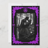Witchy purple Glow Gothic wedding Invitation 招待状 (裏面)