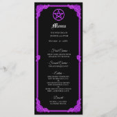 Witchy purple Glow Gothic Wedding Menu メニュー (正面)