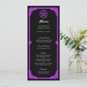 Witchy purple Glow Gothic Wedding Menu メニュー (スタンド正面)