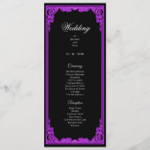 Witchy purple Glow Gothic Wedding Program メニュー (正面)