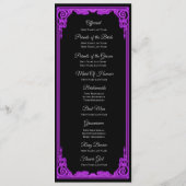 Witchy purple Glow Gothic Wedding Program メニュー (裏面)