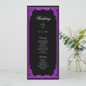 Witchy purple Glow Gothic Wedding Program メニュー (スタンド正面)