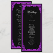 Witchy purple Glow Gothic Wedding Program メニュー (正面/裏面)