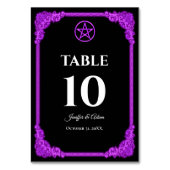 Witchy purple Glow Gothic Wedding Table number テーブルナンバー (裏面)