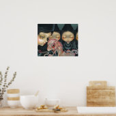 Witchy Sisters The Pet ART PRINT Halloween Dragon ポスター (キッチン)