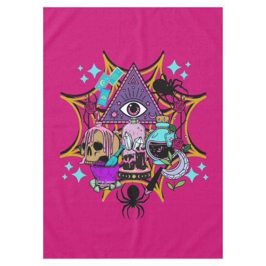 Witchy Vibes and Spiders テーブルクロス (正面)