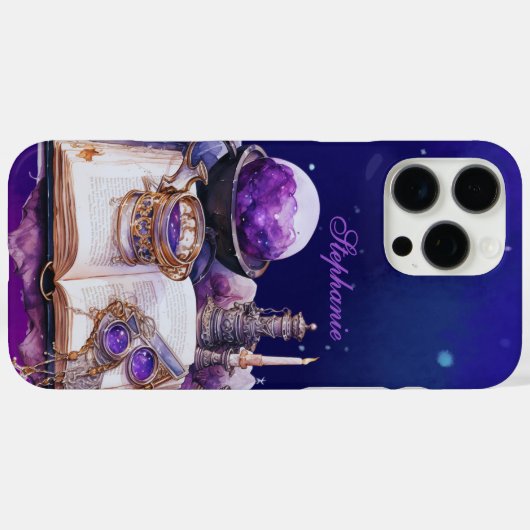 Witchy Vibes Spell Book Custom Name Case-Mate iPhoneケース (裏面 (横))